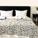 Axyaa Leopard Print Flannel Nap Blanket, Warm for Autumn/Winter
