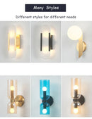 Axyaa Scandinavian Brass Wall Sconce with Glass Shade for Modern Home Decor