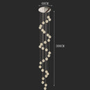 Axyaa Crystal Chandelier Stair Pendant Lamp Living Room Interior Lighting