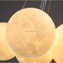 Axyaa Moon LED Bubble Chandelier: Modern 3D Printed Lighting for Living Room & Restaurant