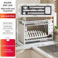 Axyaa Dish Drying Rack Set - Utensils Holder & Dishes Dryer Stand
