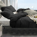 Axyaa 4-Piece Queen Size Dark Olive Green Duvet Cover Set