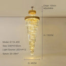 Axyaa Modern Crystal Chandelier for Villa Living Room Staircase Lighting