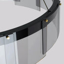 Axyaa Stratos Glass Circle LED Pendant Light: Luxury Ceiling Chandelier for Kitchen Island