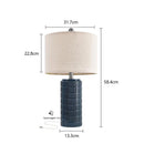 Axyaa Retro Fabric Ceramic Table Lamp Nordic Minimalist LED Desk Light for Home Decor