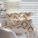 Axyaa Tufted Tassel Bohemian Cotton Pillow Cover - Geometric Throw Cushion Cover