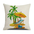Axyaa Summer Farmhouse Linen Pillow Cover 45x45cm Beach Vacation Home Decor