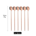 Axyaa Gold Cutlery Set: 6Pcs Long Handle Spoons for Coffee, Tea, Juice, Ice Cream