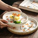 Axya Ceramic Plate Set: Simple & Elegant Japanese Style for Home Dining