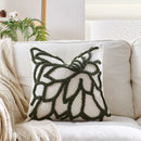 Axyaa Green Flower Embroidery Pillowcase - Decorative Sofa Throw Cushion Cover