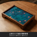 Axyaa Bamboo Flower Tea Tray Cake Rack Teaware Storage Board Tea Furniture