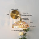 Axyaa Nordic Modern LED Wall Lights Copper Glass Pull Chain Switch Home Decor