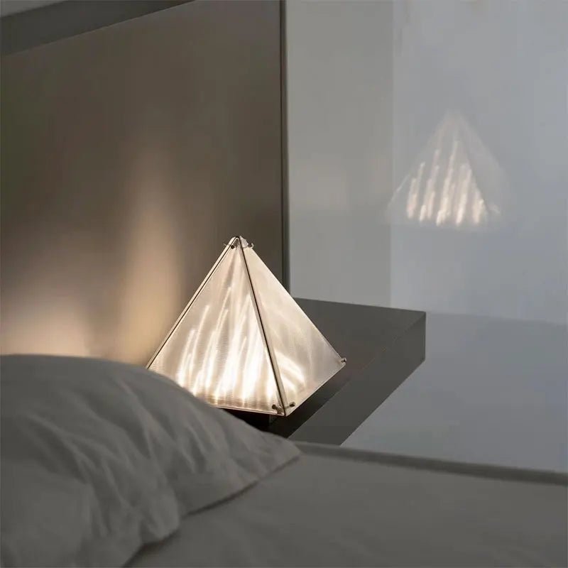 Axyaa Nordic Pyramid Table Lamp: Modern Art Desk Lamp for Living Room Bedroom
