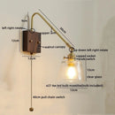 Axyaa Nordic LED Wall Lamp Pull Chain Switch Bathroom Mirror Light Applique Murale