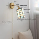 Axyaa White Glass LED Wall Light with Pull Chain Switch & Copper Base