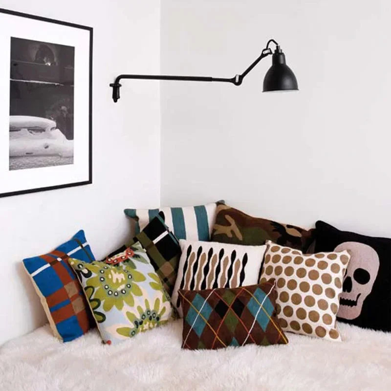 Axyaa Rotatable Long Arm Wall Lamp in Black for Kitchen Office Bedside Reading