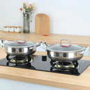 Axyaa Double Ear Stainless Steel Stew Pot with Lid, Non-Stick Pancake Baking Tray