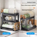 Axyaa Dish Drainer Storage Rack: Countertop Organizer & Dinnerware Stand