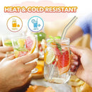 Glass Straws Set for Smoothies & Cocktails - Axyaa Eco-Friendly Reusable Straws