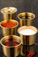 Axya Stainless Steel Seasoning Set with Lid - Salt Pepper Storage Spice Jars