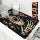 Axyaa Halloween Plants Drying Mat, Non-Slip Absorbent for Kitchen Counter