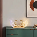 Axyaa Crystal Swan LED Desk Lamp - Elegant Home Decor Light