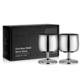 Axyaa Stainless Steel Wine Glass Set - High Sense Bartending Cocktail Tableware