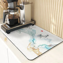 Axyaa Floral Silicone Coasters Set: Non-Slip Kitchen Mats, Flowers Pattern Diatomaceous Earth Placemat