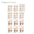 Axyaa Boho Hearts Rainbow Wall Decals: Nursery Kids Room Decor