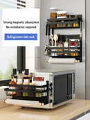 Axyaa Fridge Side Storage Rack for Kitchen Paper, Cling Film, & Spice Organization