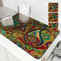 Axyaa Paisley Absorbent Drying Mat for Kitchen Table Cup Dry Coffee Mat