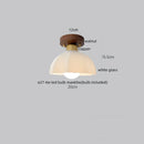 Axyaa Modern Wood Glass LED Ceiling Light for Kitchen Living Room Decor