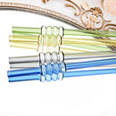 Axyaa Glass Drinking Straw Set with Brush - 4Pcs Smoothies Cocktails Bar Accessories