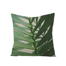 Axyaa Green Leaf Linen Pillow Cover - Stylish Sofa Decor & Home Accent
