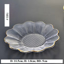 Axyaa Gold Rim Glass Saucer Plates for Tea Coffee Cup - Set of 1