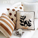 Axyaa Brown Plant Oat Cream Sofa Pillow Cover Retro Premium Cushion Cover