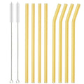 Axyaa Glass Straws Set of 8 | Reusable Colorful Eco-friendly Drinkware