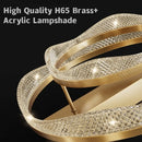 Axyaa Nordic Brass LED Ceiling Chandelier for Living Room Bedroom Foyer