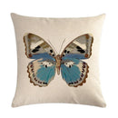 Axyaa Butterflies Linen Cushion Cover 45*45cm for Home Sofa Decor