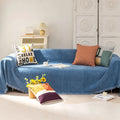 Axyaa Chenier Solid Color Sofa Cover with Tassel Trim