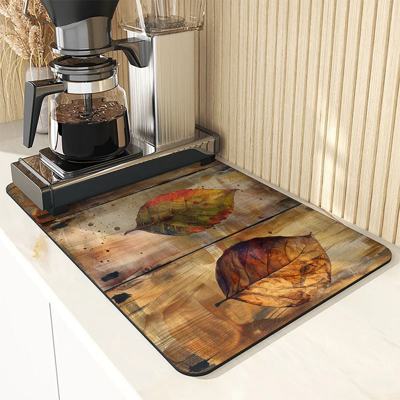 Axyaa Maple Anti-Skid Kitchen Mat: Absorbent, Quick Dry, Non-Slip Tray Pad