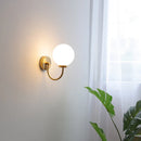 Axyaa Glass Ball LED Wall Light Fixture Gold Brass Base Nordic Bedroom Bedside Lamp