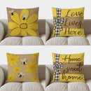 Axyaa Bee & Flower Design Pillow Cover for Sofa, Bedroom, Car - Home Decor