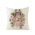 Pink Truck Flower Print Cushion Cover 45x45cm - Axyaa
