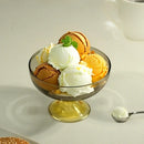 Axyaa Short Stemmed Glassware Grey Yellow Ice Cream Cup Fine Decor