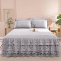 Axyaa Lace Bed Skirt - French Romantic Princess Style Single Piece