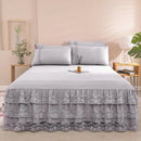 Axyaa Lace Bed Skirt - French Romantic Princess Style Single Piece