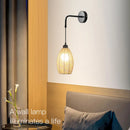 Axyaa Rattan Wall Lamp Industrial Style for Hotel Restaurant Bedroom Hallway
