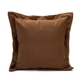 Woven Leather Cushion Cover - Brown Headboard Pillowcase by Axyaa