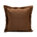 Woven Leather Cushion Cover - Brown Headboard Pillowcase by Axyaa